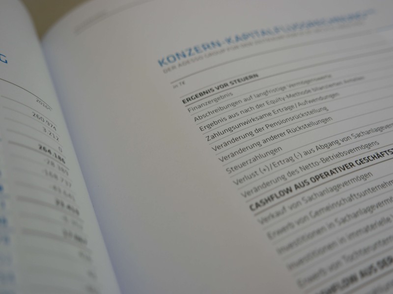 Picture of an opened annual report